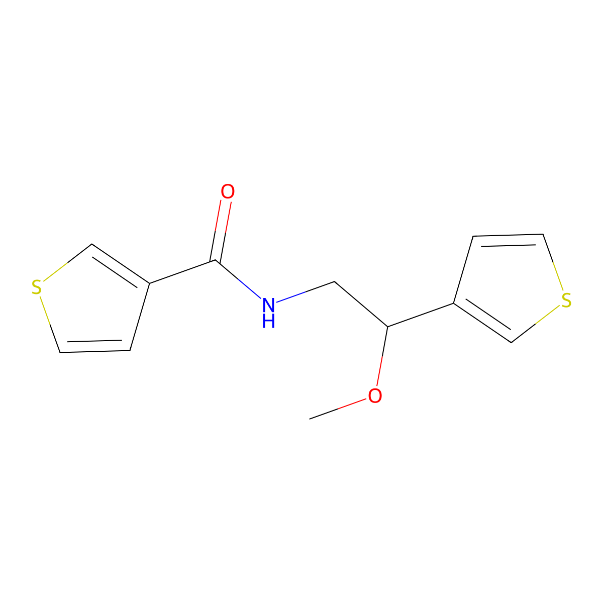 N-[2-Methoxy-2-(thiophen-3-YL)ethyl]thiophene-3-carboxamide molecular structure, CAS 1448058-45-4