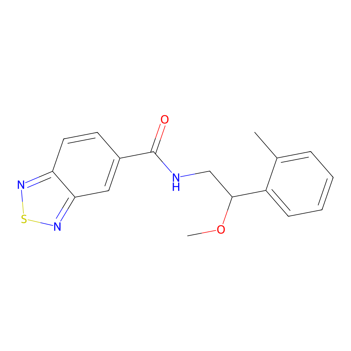 N-(2-methoxy-2-(o-tolyl)ethyl)benzo[c][1,2,5]thiadiazole-5-carboxamide molecular structure, CAS 1448058-46-5