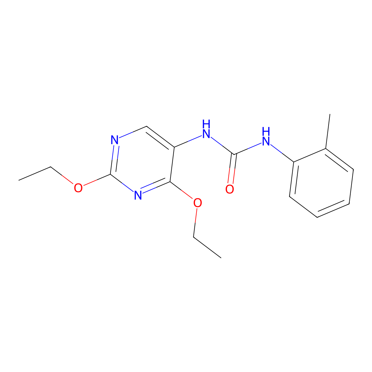 1-(2,4-Diethoxypyrimidin-5-yl)-3-(o-tolyl)urea molecular structure, CAS 1448058-47-6