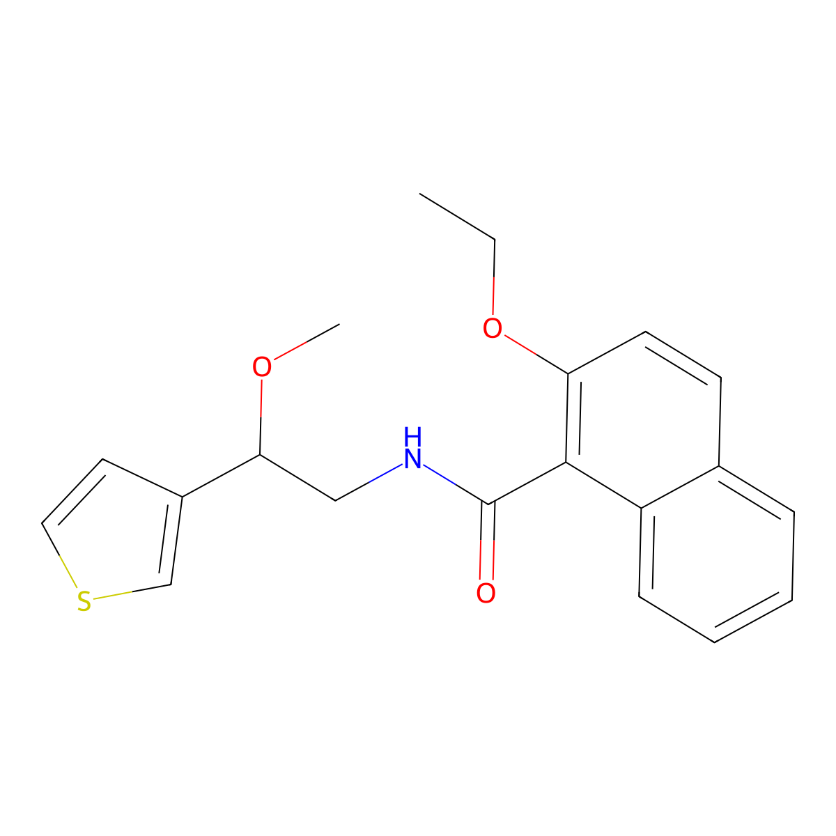 2-ethoxy-N-(2-methoxy-2-(thiophen-3-yl)ethyl)-1-naphthamide molecular structure, CAS 1448058-49-8