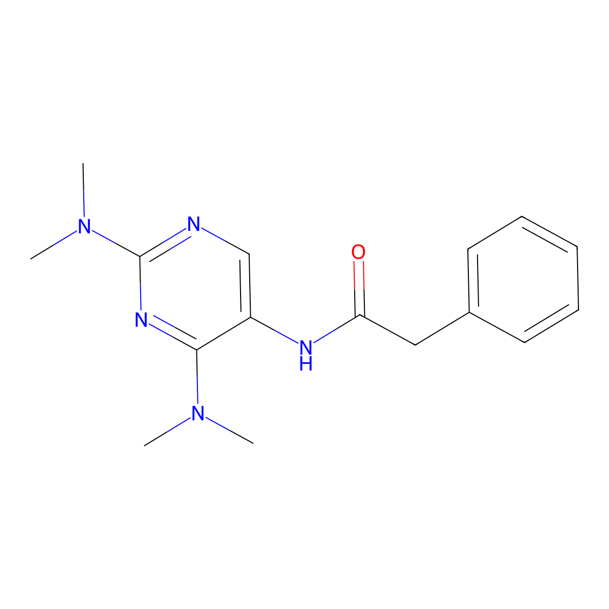 N-[2,4-Bis(dimethylamino)pyrimidin-5-YL]-2-phenylacetamide molecular structure, CAS 1448058-51-2