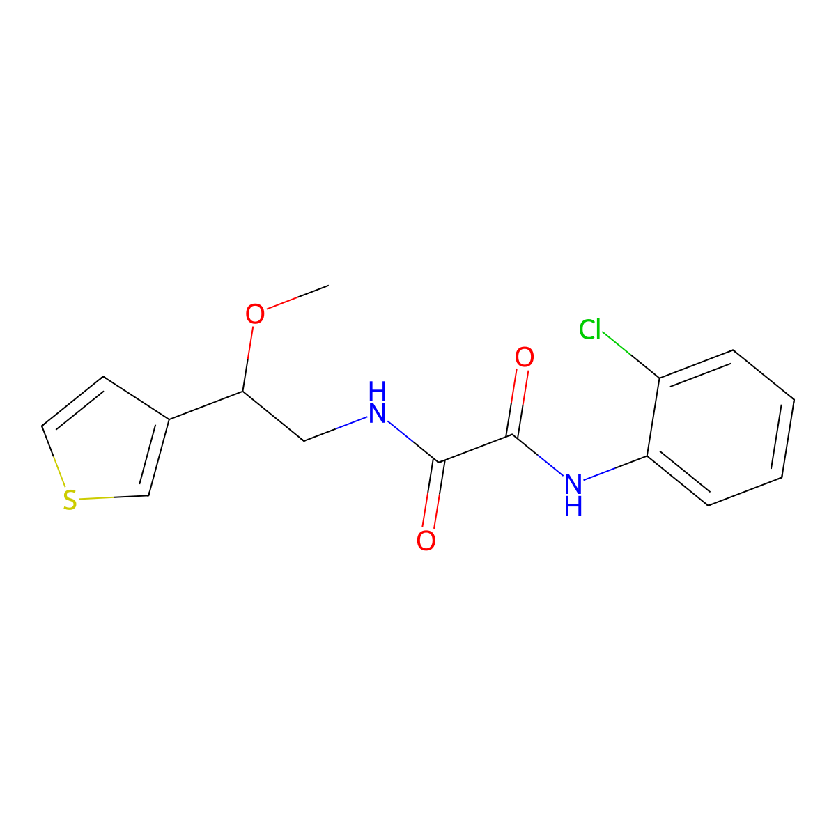N1-(2-chlorophenyl)-N2-(2-methoxy-2-(thiophen-3-yl)ethyl)oxalamide molecular structure, CAS 1448058-52-3