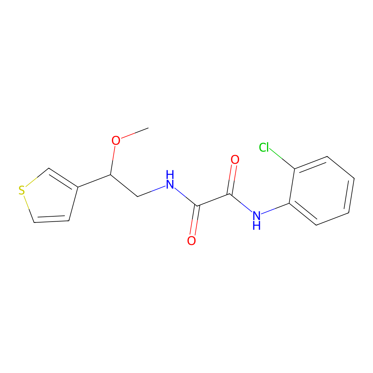 N1-(2-chlorophenyl)-N2-(2-methoxy-2-(thiophen-3-yl)ethyl)oxalamide molecular structure, CAS 1448058-52-3
