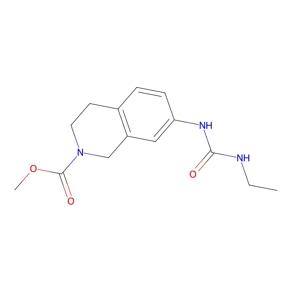 methyl 7-(3-ethylureido)-3,4-dihydroisoquinoline-2(1H)-carboxylate molecular structure, CAS 1448058-69-2