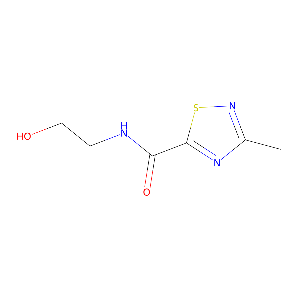 N-(2-hydroxyethyl)-3-methyl-1,2,4-thiadiazole-5-carboxamide molecular structure, CAS 1448058-75-0