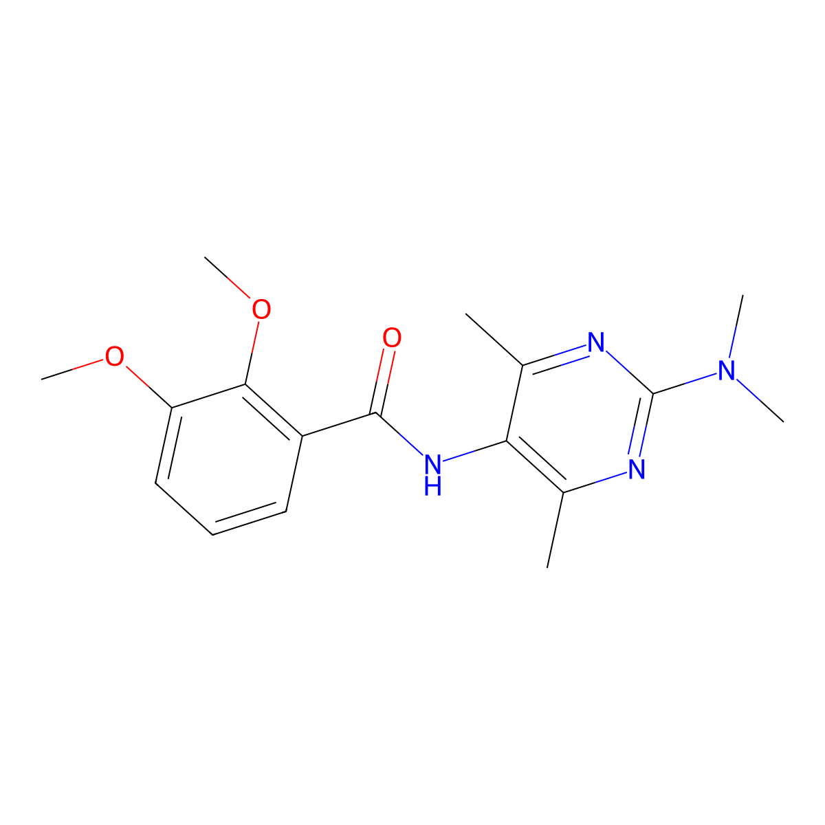 N-[2-(Dimethylamino)-4,6-dimethylpyrimidin-5-YL]-2,3-dimethoxybenzamide molecular structure, CAS 1448058-79-4