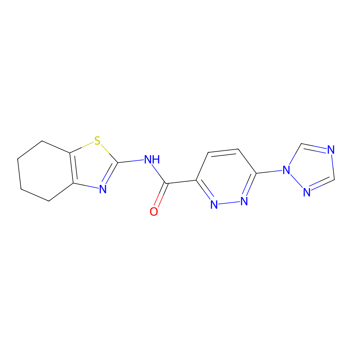 N-(4,5,6,7-tetrahydrobenzo[d]thiazol-2-yl)-6-(1H-1,2,4-triazol-1-yl)pyridazine-3-carboxamide molecular structure, CAS 1448058-83-0