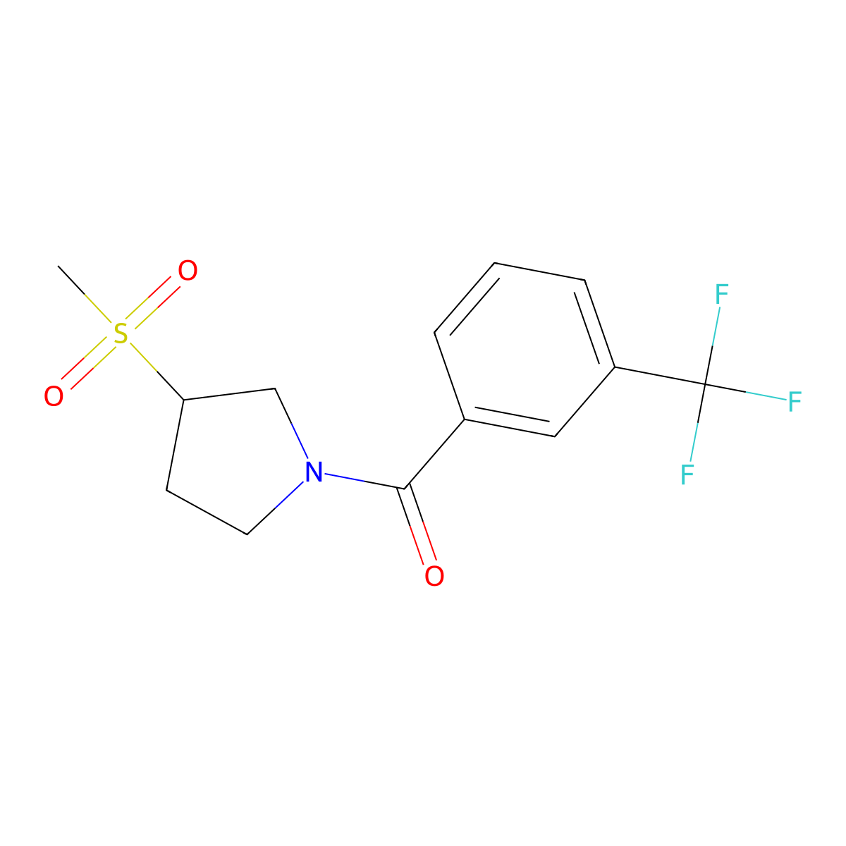 (3-(Methylsulfonyl)pyrrolidin-1-yl)(3-(trifluoromethyl)phenyl)methanone molecular structure, CAS 1448058-97-6
