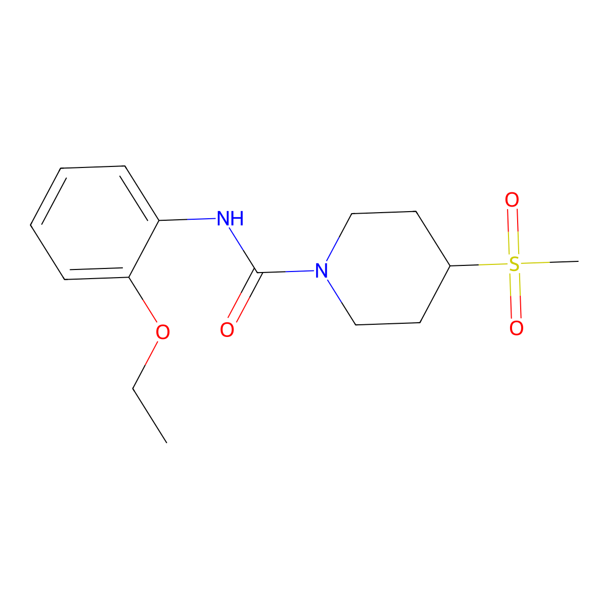 N-(2-ethoxyphenyl)-4-(methylsulfonyl)piperidine-1-carboxamide molecular structure, CAS 1448059-04-8