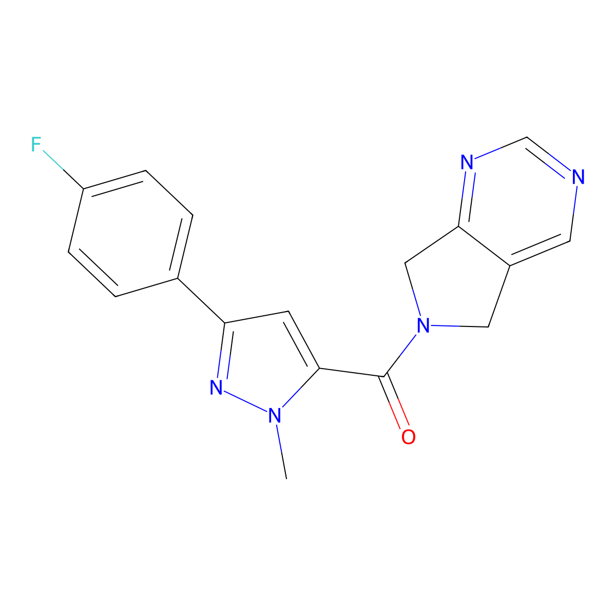 (3-(4-fluorophenyl)-1-methyl-1H-pyrazol-5-yl)(5H-pyrrolo[3,4-d]pyrimidin-6(7H)-yl)methanone molecular structure, CAS 1448059-07-1