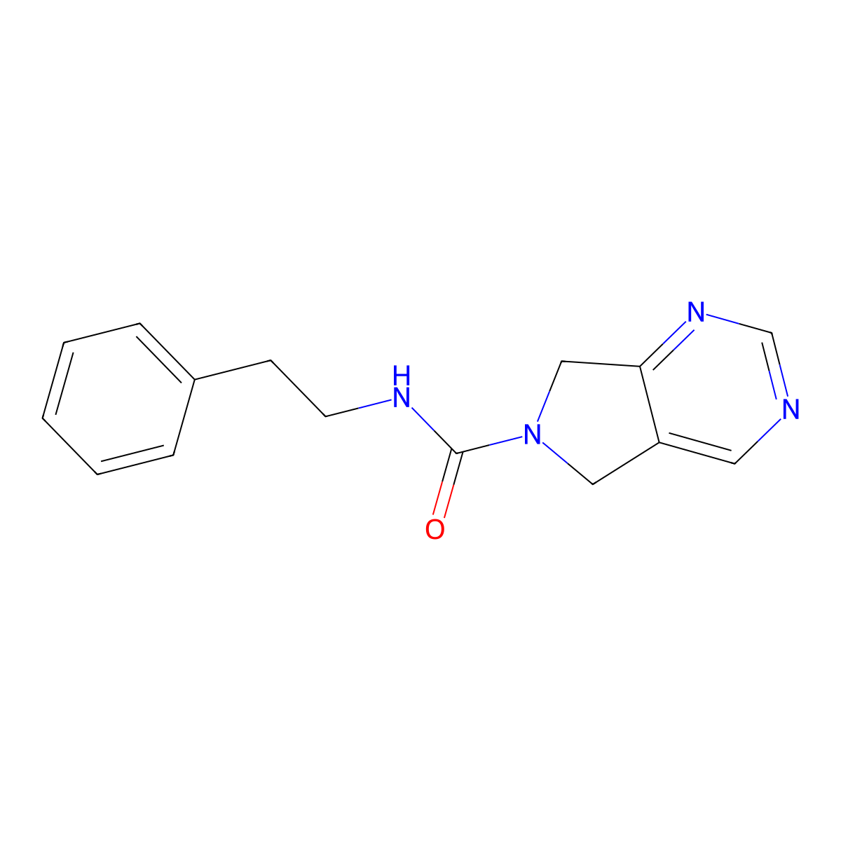 N-phenethyl-5H-pyrrolo[3,4-d]pyrimidine-6(7H)-carboxamide molecular structure, CAS 1448059-10-6