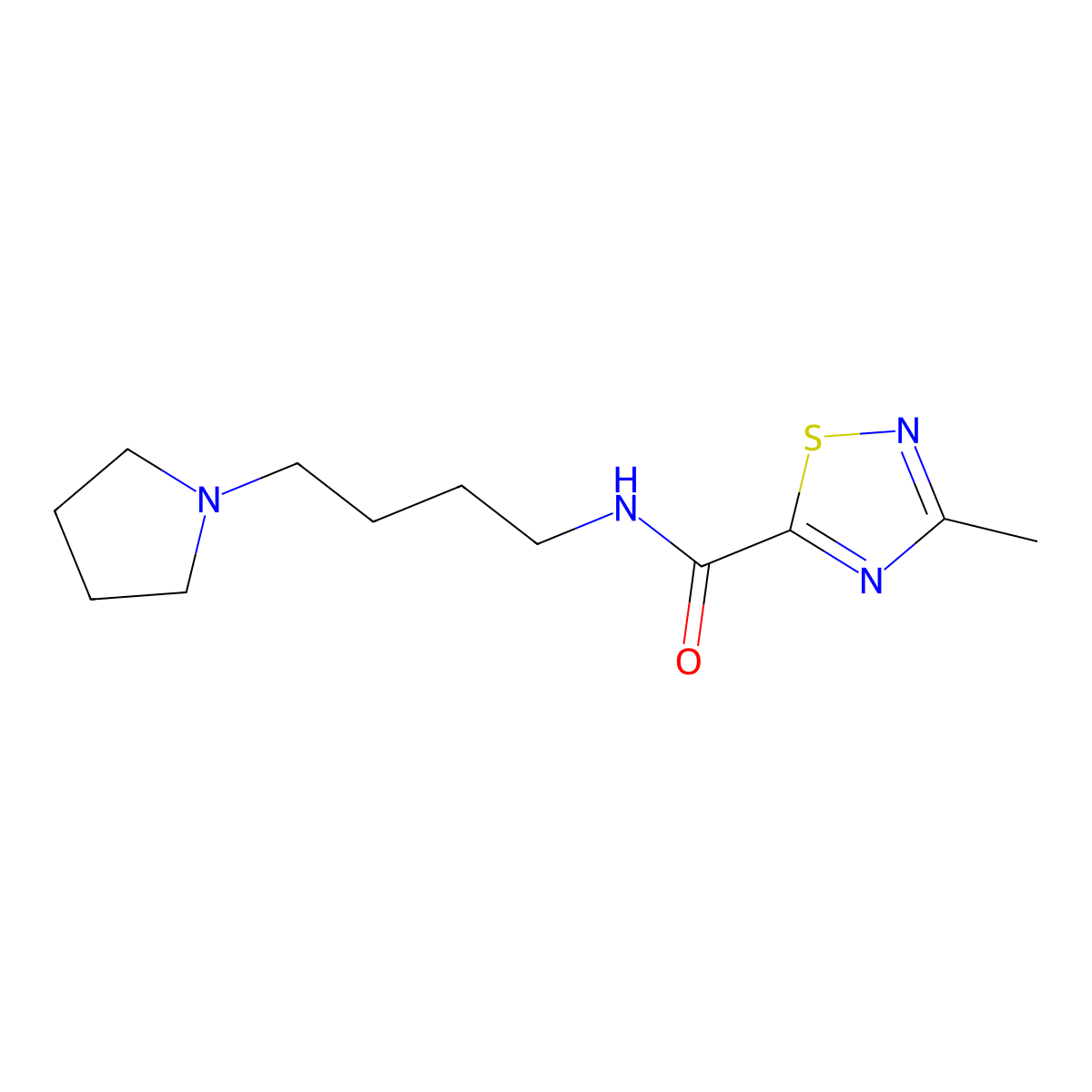 3-Methyl-N-[4-(pyrrolidin-1-YL)butyl]-1,2,4-thiadiazole-5-carboxamide molecular structure, CAS 1448059-18-4