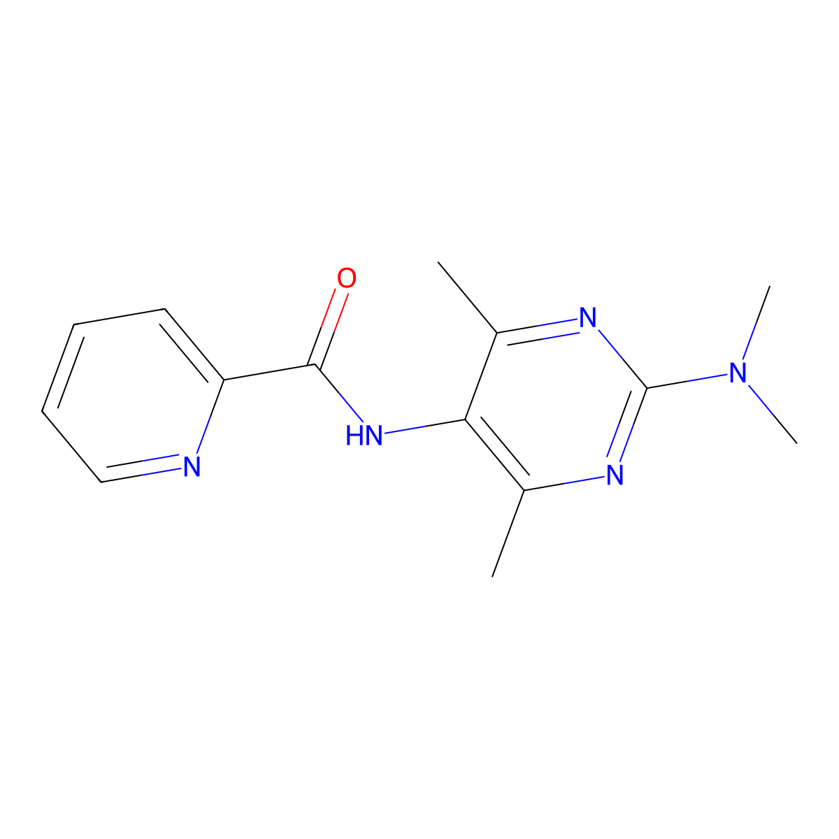 N-(2-(dimethylamino)-4,6-dimethylpyrimidin-5-yl)picolinamide molecular structure, CAS 1448059-21-9