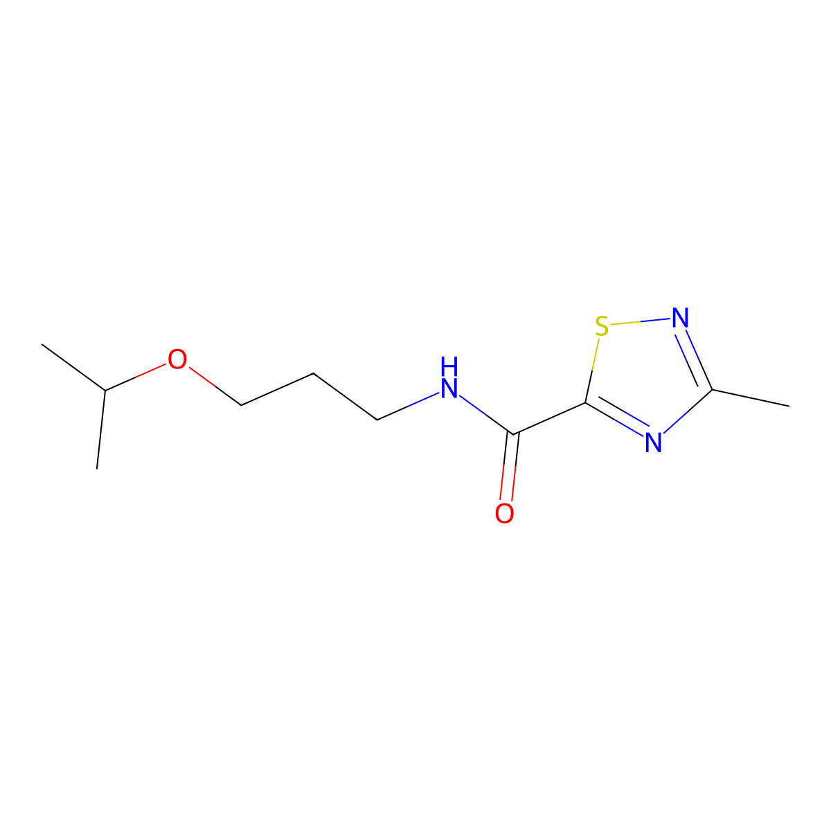 N-(3-isopropoxypropyl)-3-methyl-1,2,4-thiadiazole-5-carboxamide molecular structure, CAS 1448059-43-5