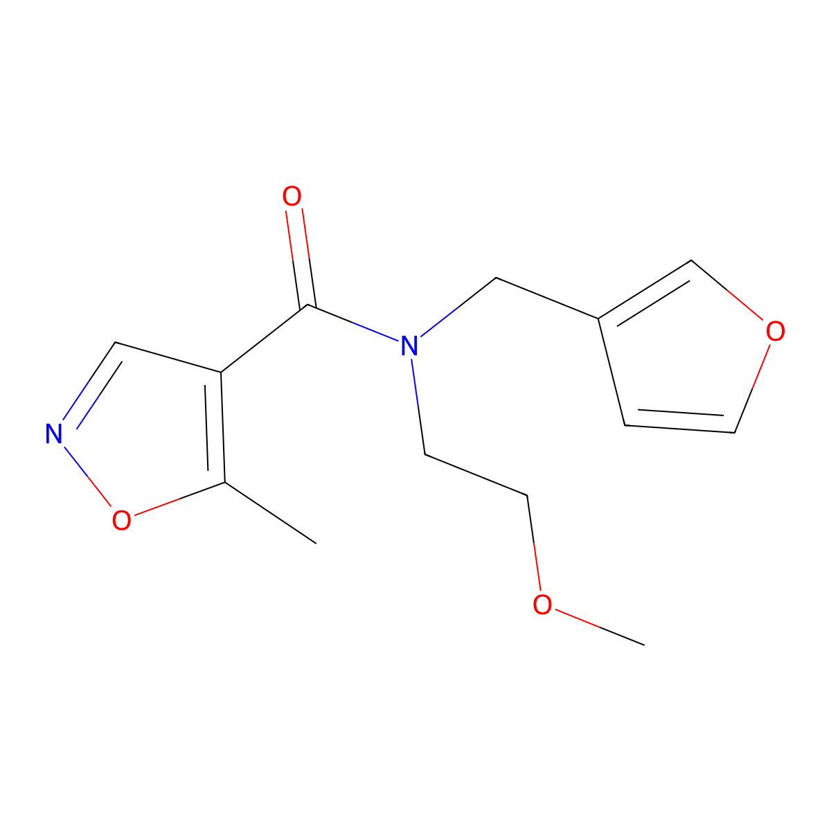 N-(furan-3-ylmethyl)-N-(2-methoxyethyl)-5-methylisoxazole-4-carboxamide molecular structure, CAS 1448059-44-6