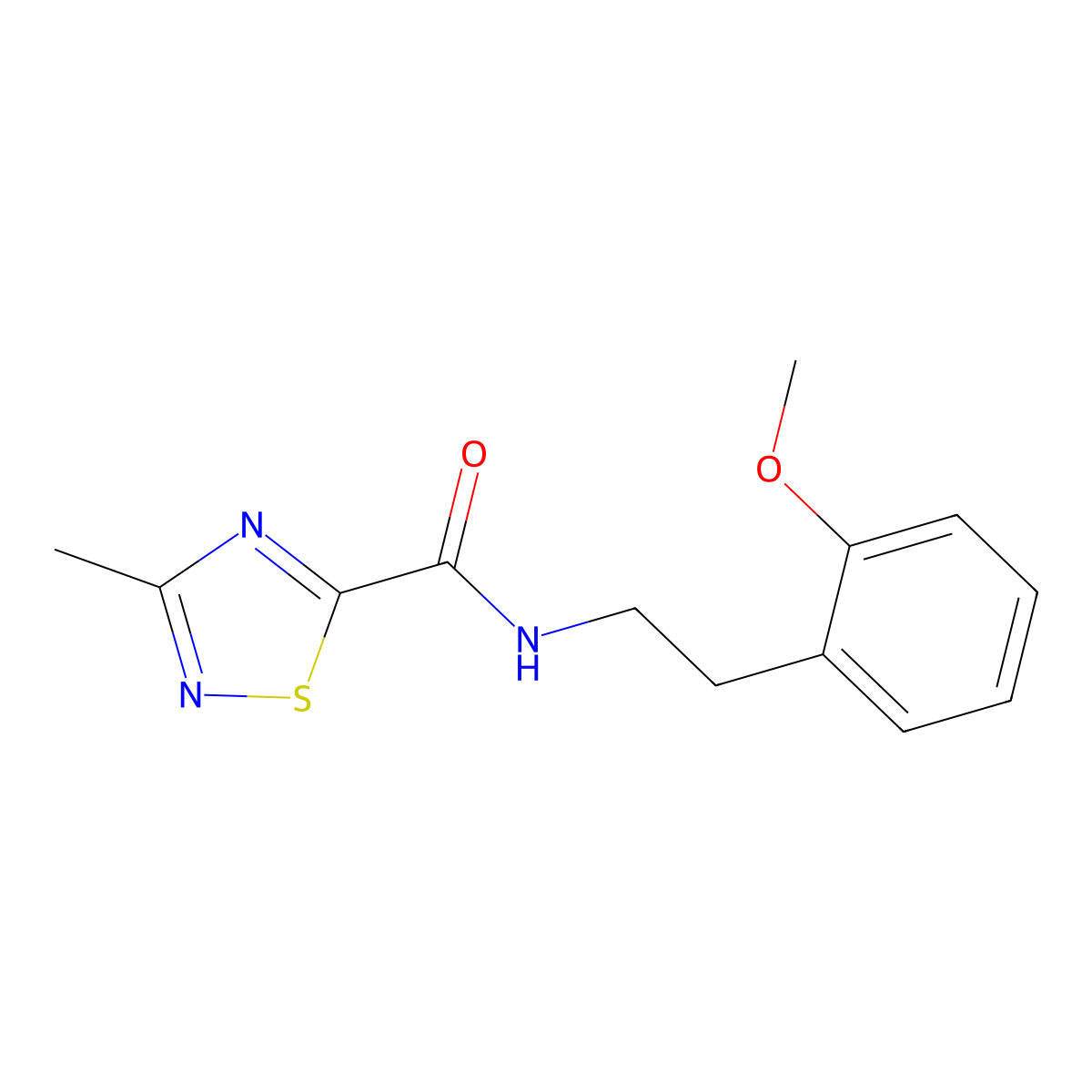 N-(2-methoxyphenethyl)-3-methyl-1,2,4-thiadiazole-5-carboxamide molecular structure, CAS 1448059-46-8