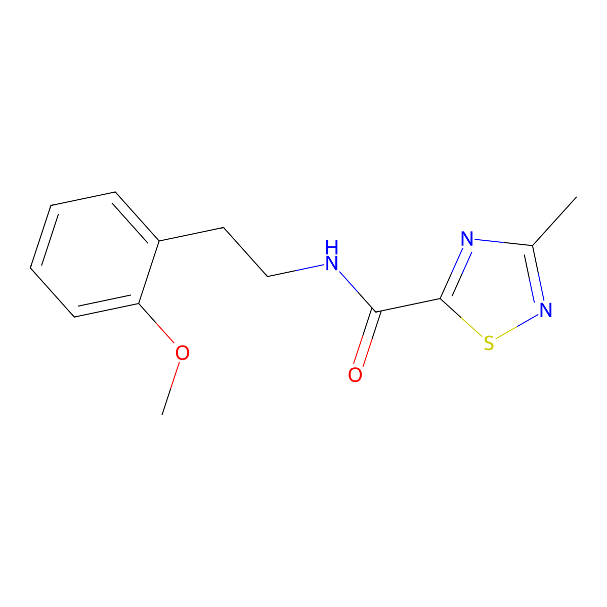 N-(2-methoxyphenethyl)-3-methyl-1,2,4-thiadiazole-5-carboxamide molecular structure, CAS 1448059-46-8