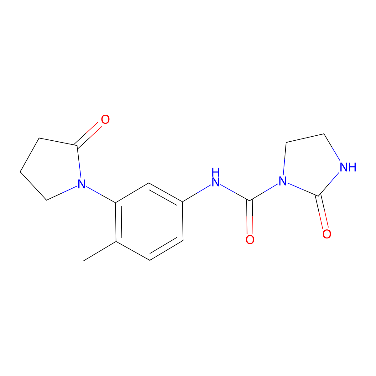 N-[4-Methyl-3-(2-oxopyrrolidin-1-YL)phenyl]-2-oxoimidazolidine-1-carboxamide molecular structure, CAS 1448059-51-5