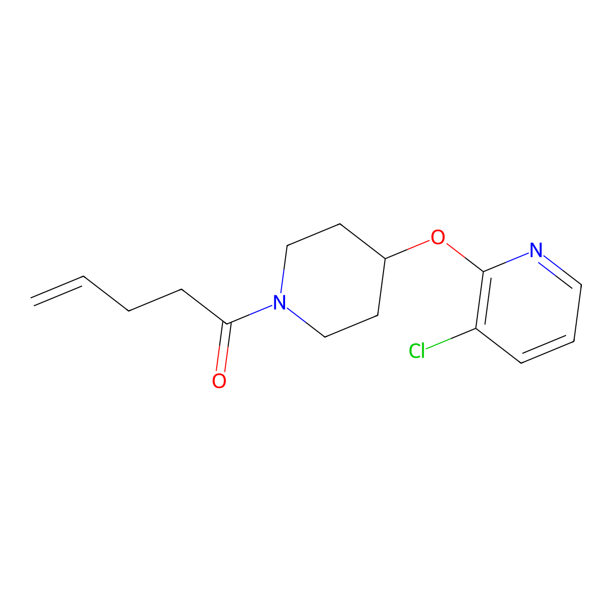 1-(4-((3-Chloropyridin-2-yl)oxy)piperidin-1-yl)pent-4-en-1-one molecular structure, CAS 1448059-52-6