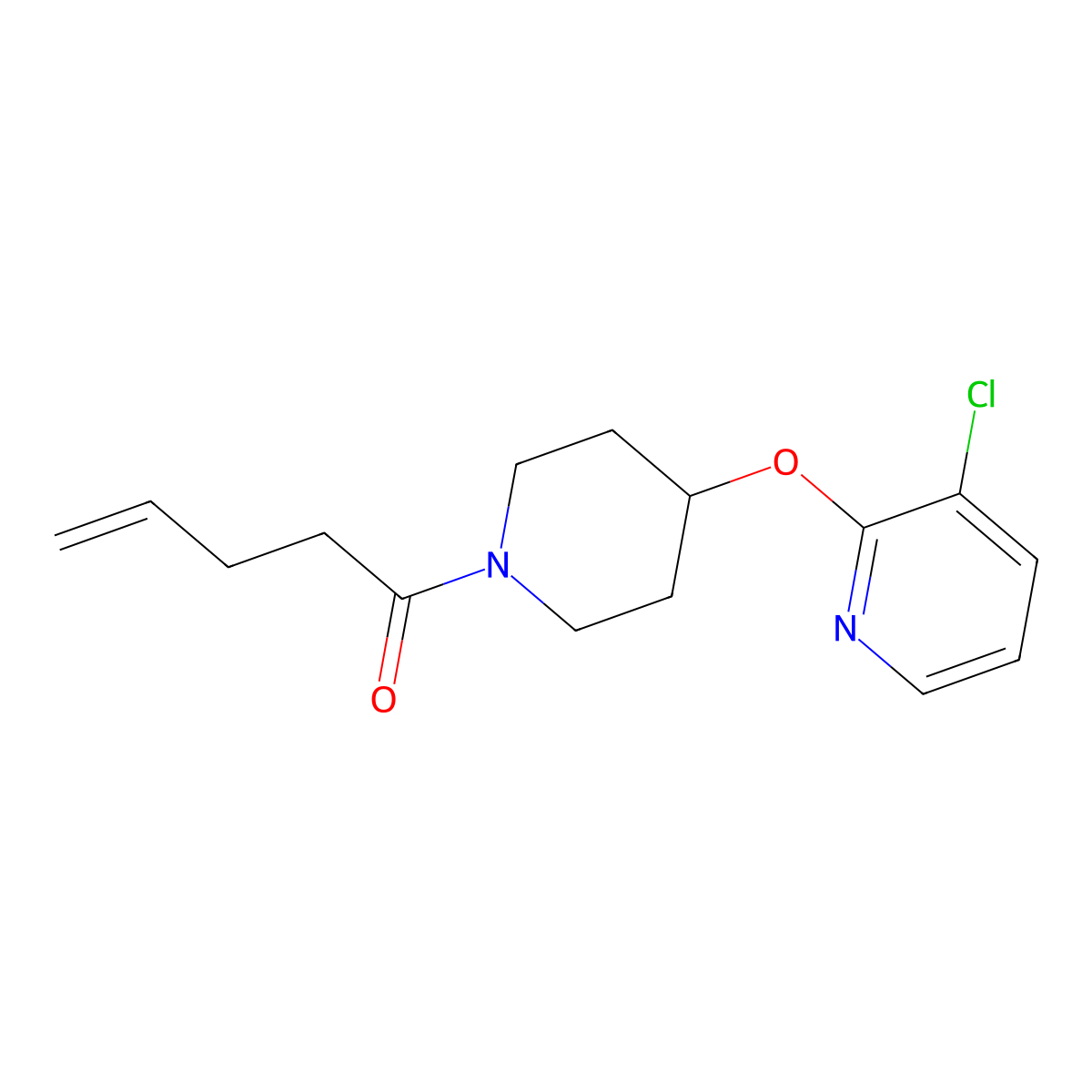 1-(4-((3-Chloropyridin-2-yl)oxy)piperidin-1-yl)pent-4-en-1-one molecular structure, CAS 1448059-52-6