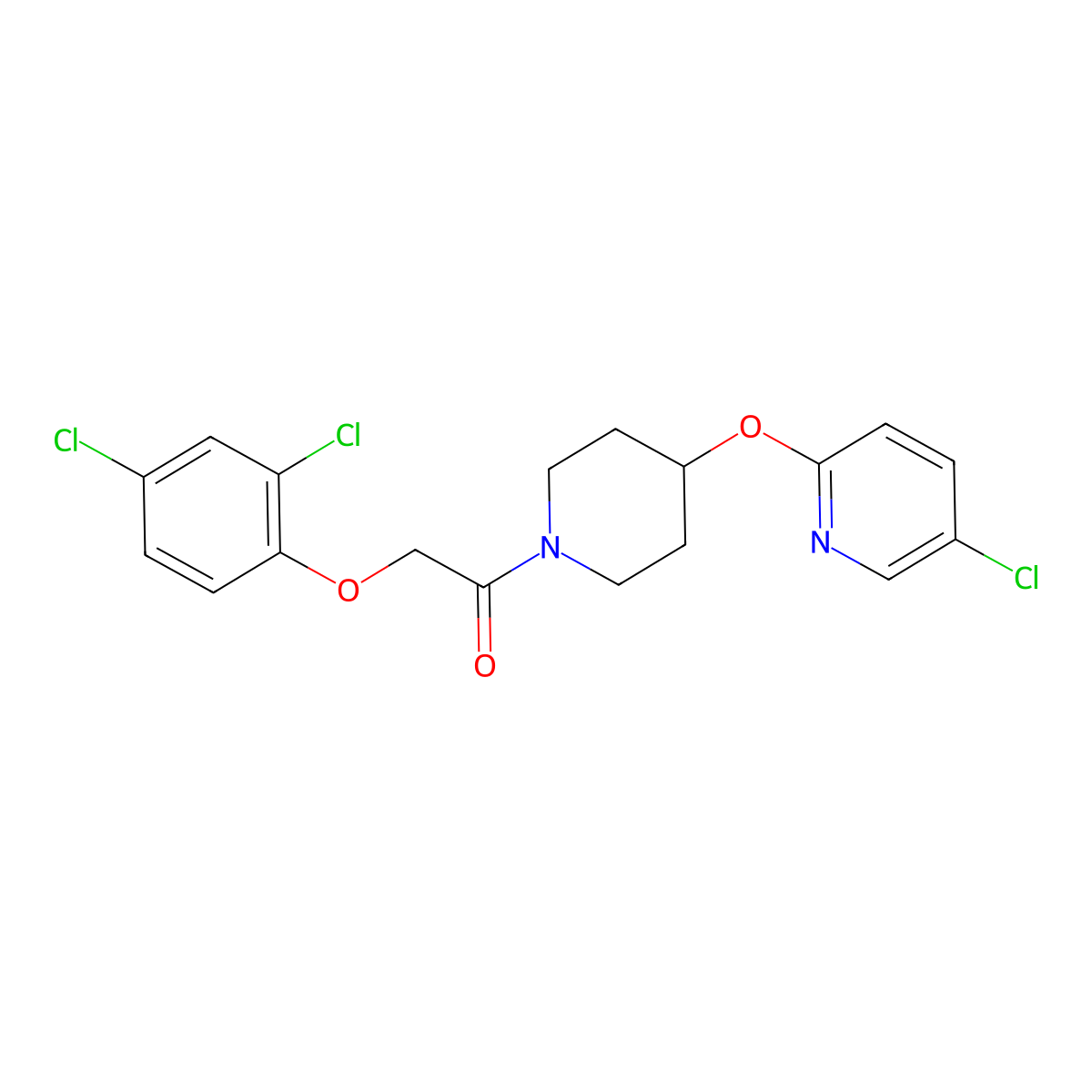 1-(4-((5-Chloropyridin-2-yl)oxy)piperidin-1-yl)-2-(2,4-dichlorophenoxy)ethanone molecular structure, CAS 1448059-69-5