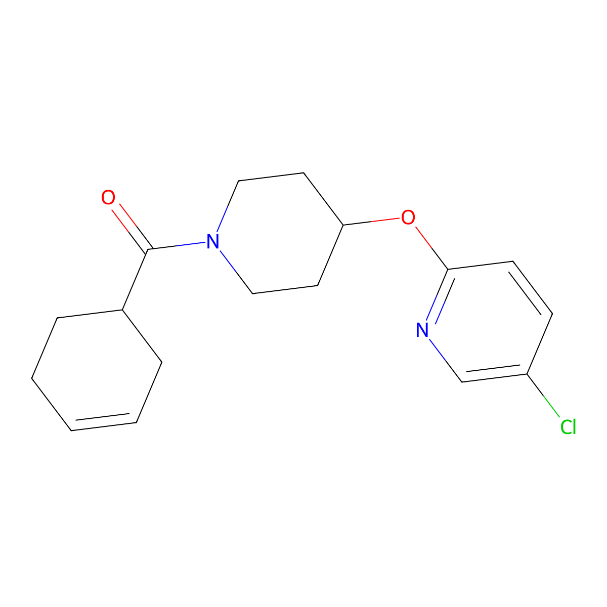 (4-((5-Chloropyridin-2-yl)oxy)piperidin-1-yl)(cyclohex-3-en-1-yl)methanone molecular structure, CAS 1448059-73-1