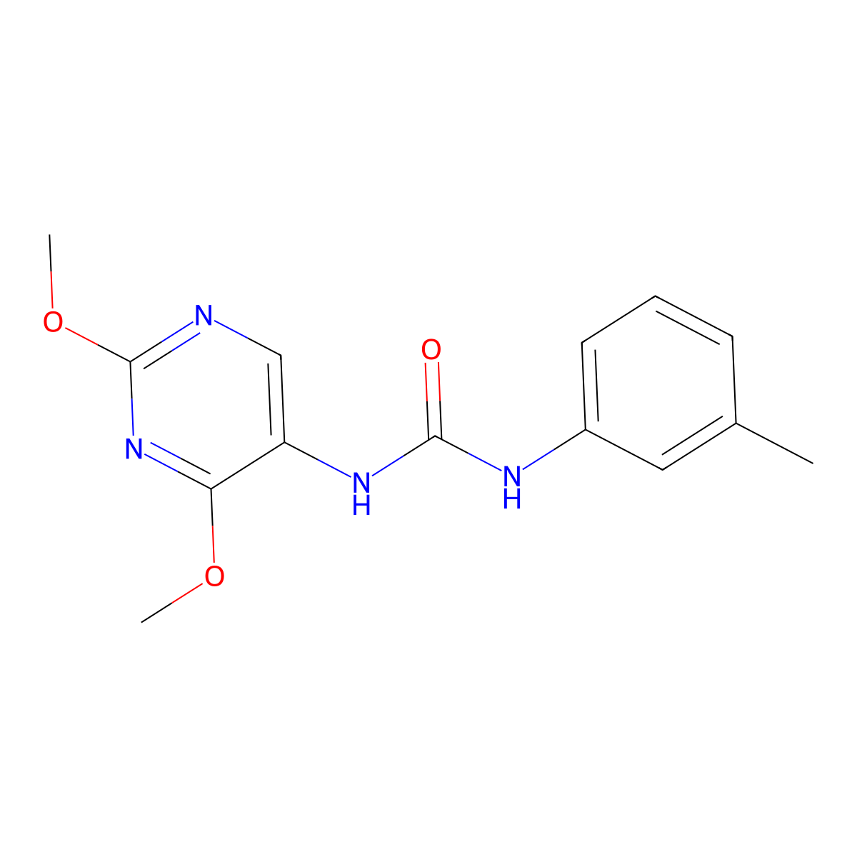 1-(2,4-Dimethoxypyrimidin-5-yl)-3-(m-tolyl)urea molecular structure, CAS 1448059-81-1