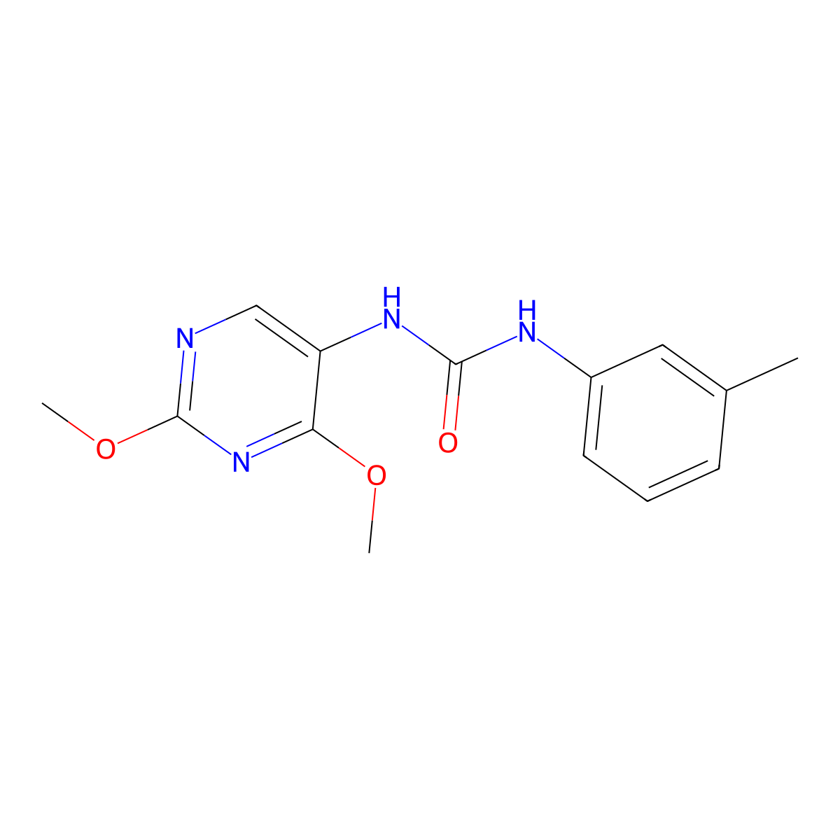 1-(2,4-Dimethoxypyrimidin-5-yl)-3-(m-tolyl)urea molecular structure, CAS 1448059-81-1