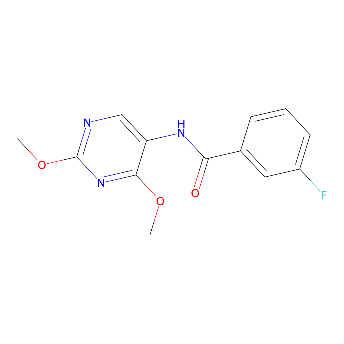N-(2,4-dimethoxypyrimidin-5-yl)-3-fluorobenzamide molecular structure, CAS 1448059-84-4