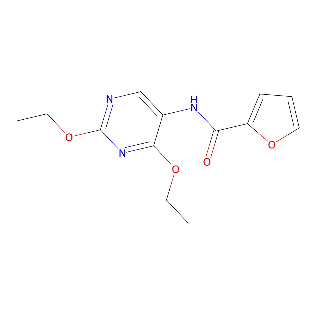 N-(2,4-diethoxypyrimidin-5-yl)furan-2-carboxamide molecular structure, CAS 1448059-90-2