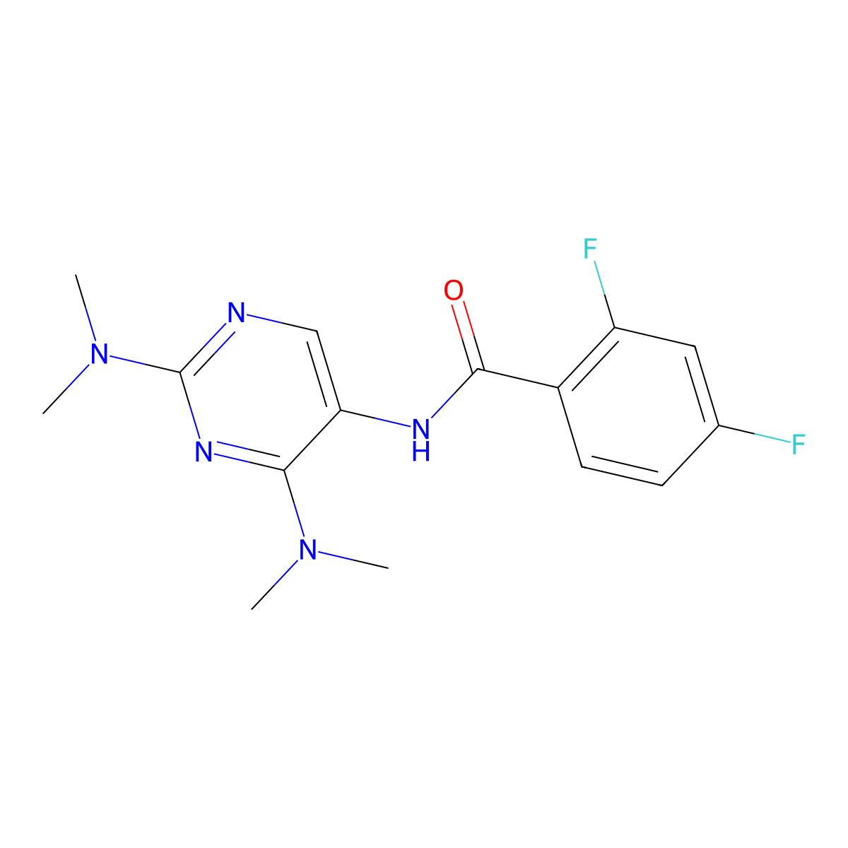 N-[2,4-Bis(dimethylamino)pyrimidin-5-YL]-2,4-difluorobenzamide molecular structure, CAS 1448059-96-8