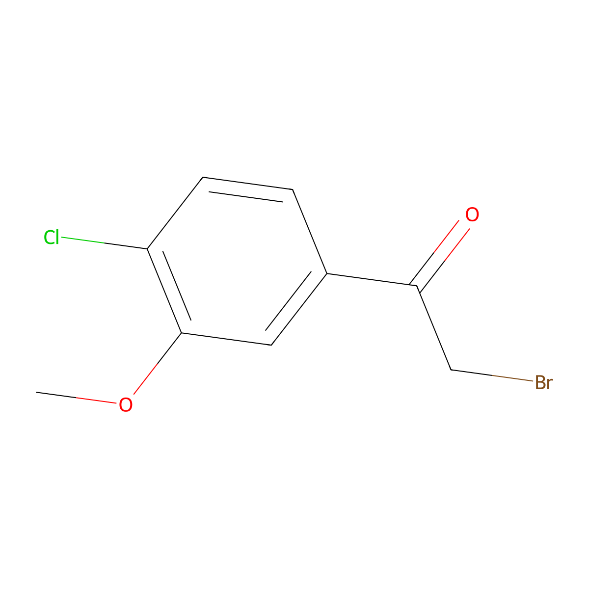 2-Bromo-1-(4-chloro-3-methoxyphenyl)ethanone molecular structure, CAS 144806-54-2