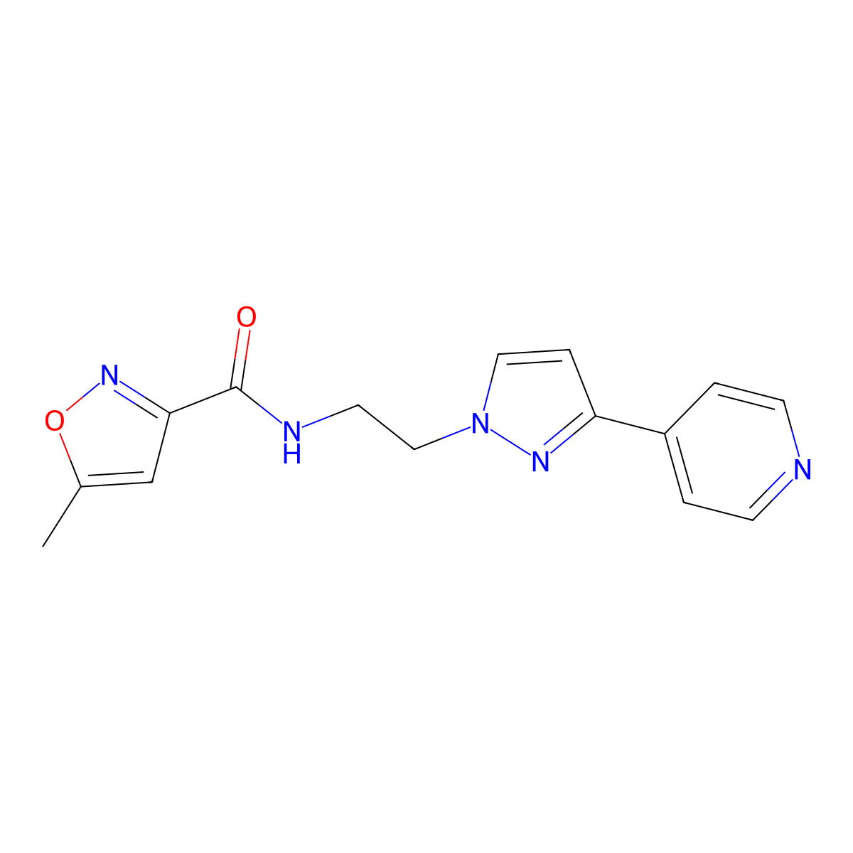5-methyl-N-(2-(3-(pyridin-4-yl)-1H-pyrazol-1-yl)ethyl)isoxazole-3-carboxamide molecular structure, CAS 1448060-14-7
