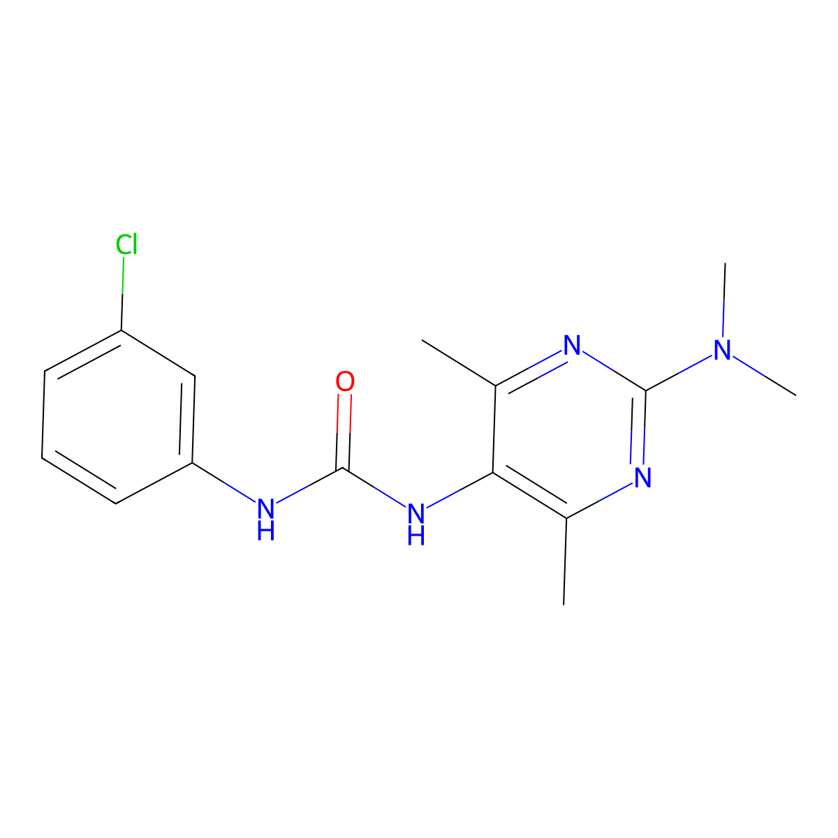 1-(3-Chlorophenyl)-3-[2-(dimethylamino)-4,6-dimethylpyrimidin-5-YL]urea molecular structure, CAS 1448060-25-0