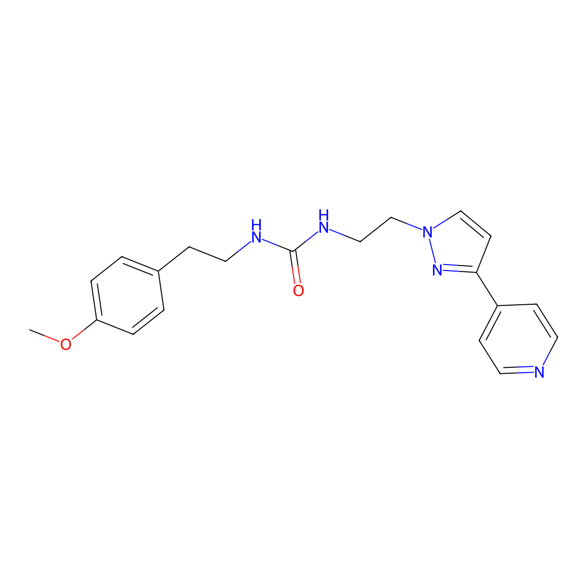 1-(4-methoxyphenethyl)-3-(2-(3-(pyridin-4-yl)-1H-pyrazol-1-yl)ethyl)urea molecular structure, CAS 1448060-35-2