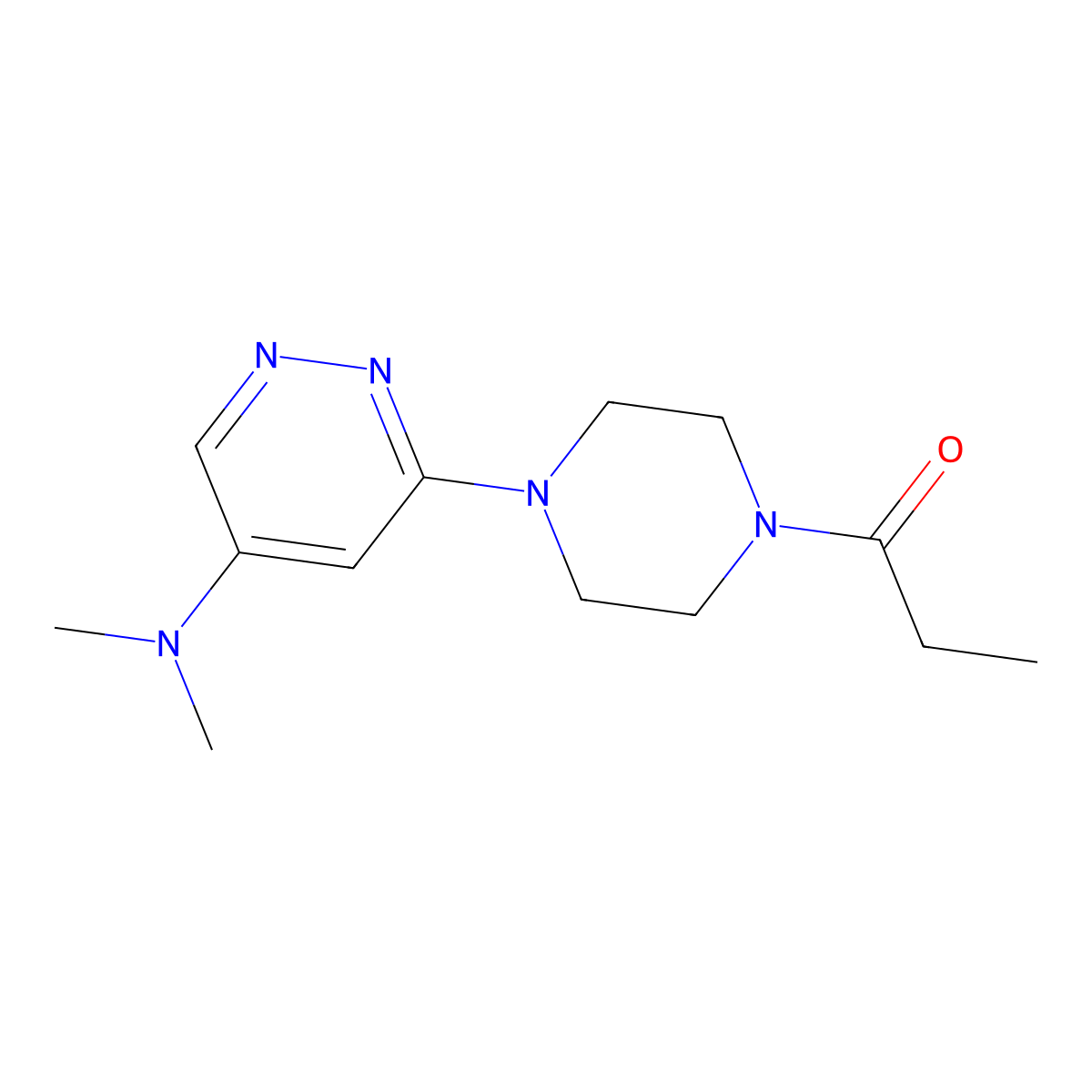 1-(4-(5-(Dimethylamino)pyridazin-3-yl)piperazin-1-yl)propan-1-one molecular structure, CAS 1448060-39-6