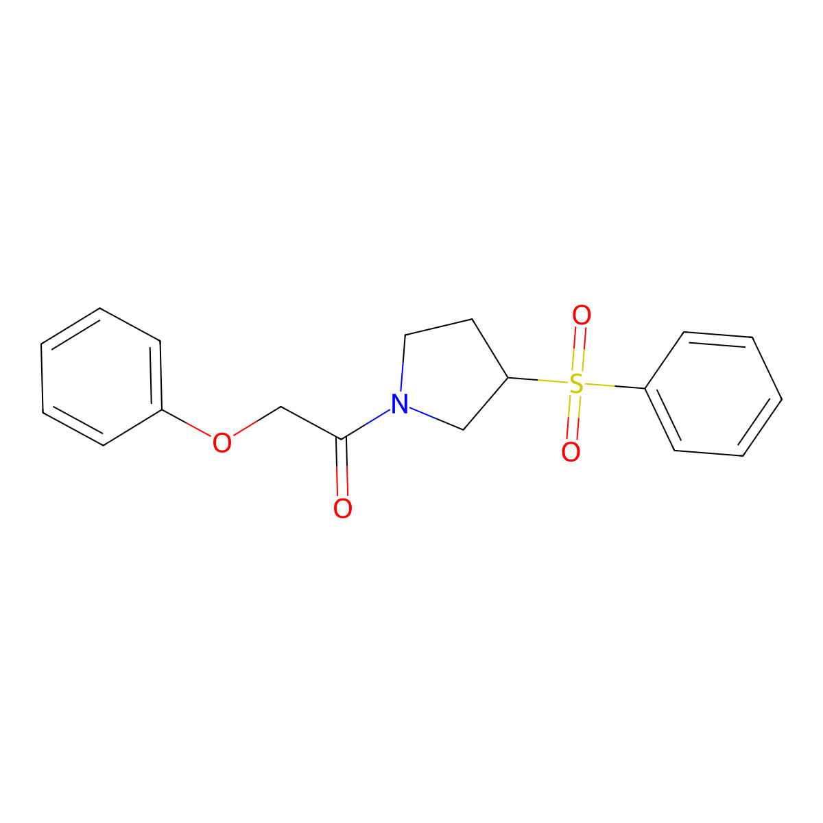 2-Phenoxy-1-(3-(phenylsulfonyl)pyrrolidin-1-yl)ethanone molecular structure, CAS 1448060-49-8