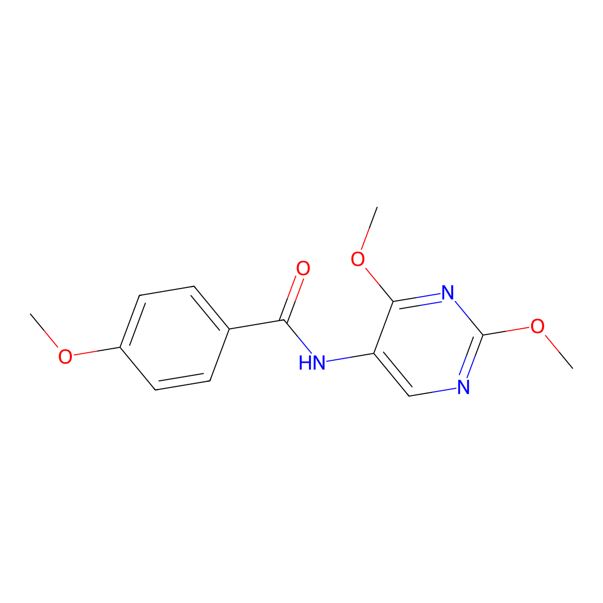 N-(2,4-dimethoxypyrimidin-5-yl)-4-methoxybenzamide molecular structure, CAS 1448060-56-7