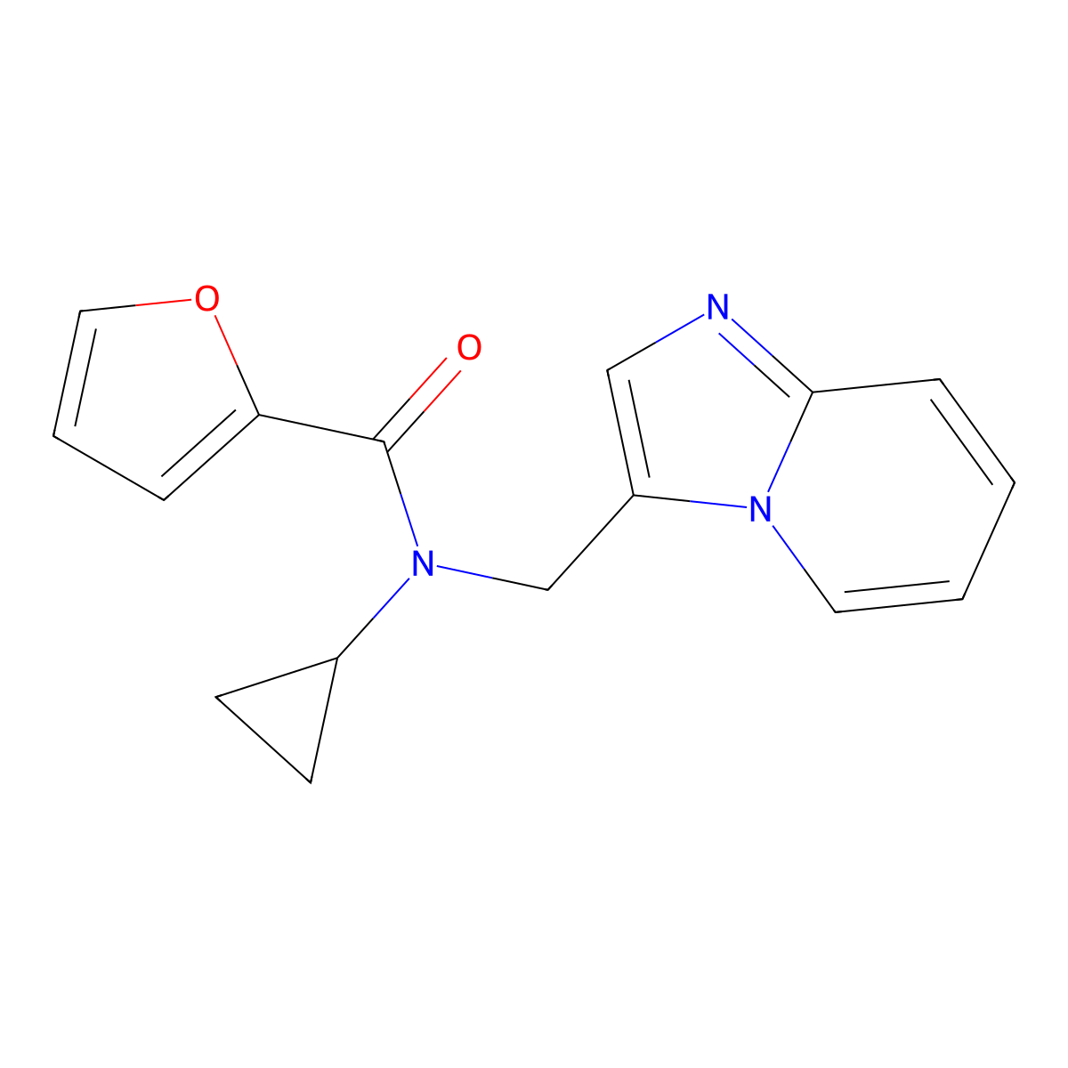 N-cyclopropyl-N-(imidazo[1,2-a]pyridin-3-ylmethyl)furan-2-carboxamide molecular structure, CAS 1448060-57-8