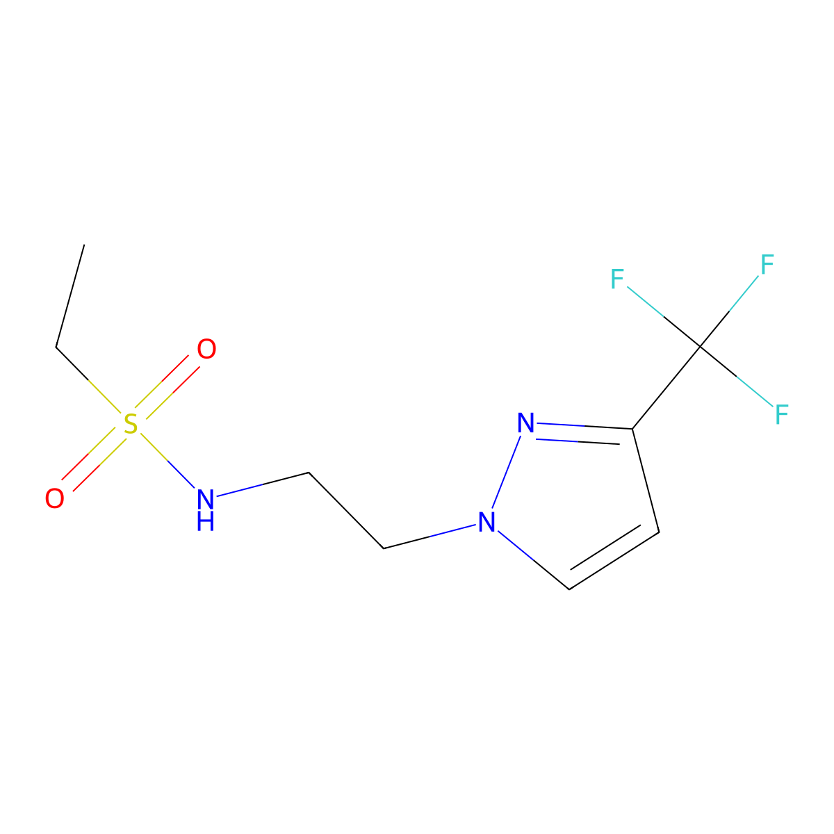 N-(2-(3-(trifluoromethyl)-1H-pyrazol-1-yl)ethyl)ethanesulfonamide molecular structure, CAS 1448060-66-9