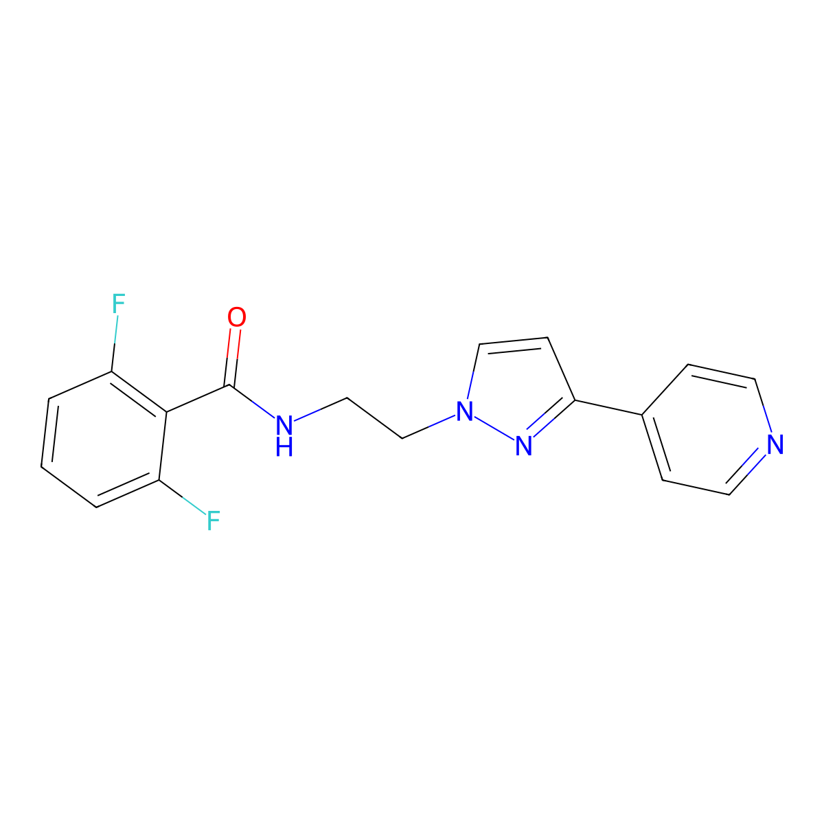 2,6-difluoro-N-{2-[3-(pyridin-4-yl)-1H-pyrazol-1-yl]ethyl}benzamide molecular structure, CAS 1448060-72-7