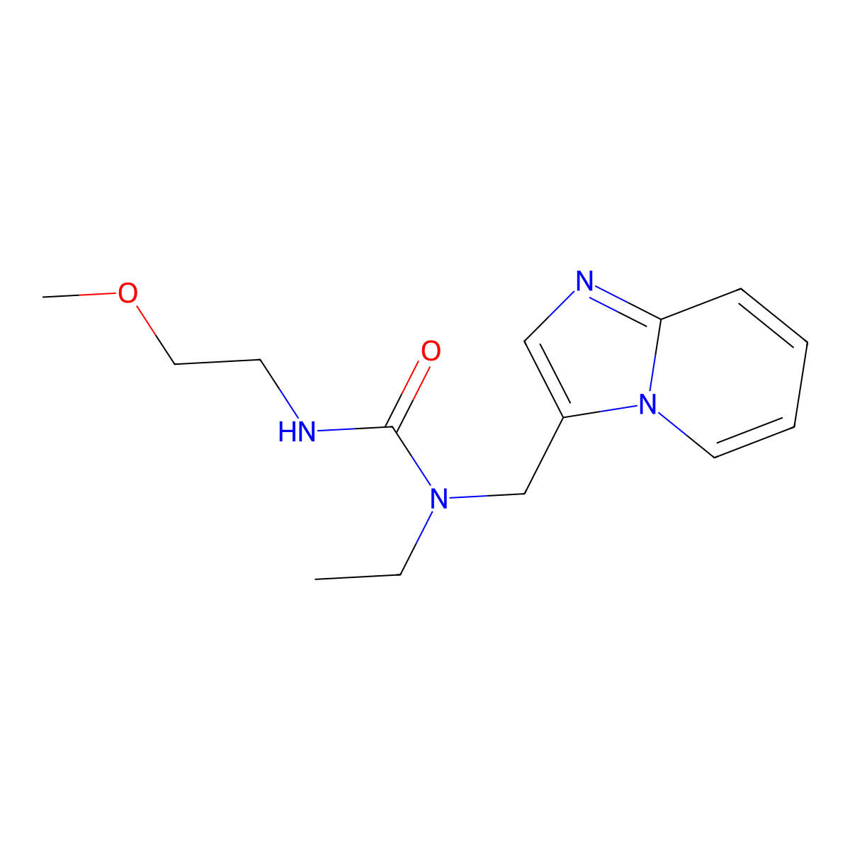 1-Ethyl-1-(imidazo[1,2-a]pyridin-3-ylmethyl)-3-(2-methoxyethyl)urea molecular structure, CAS 1448060-75-0