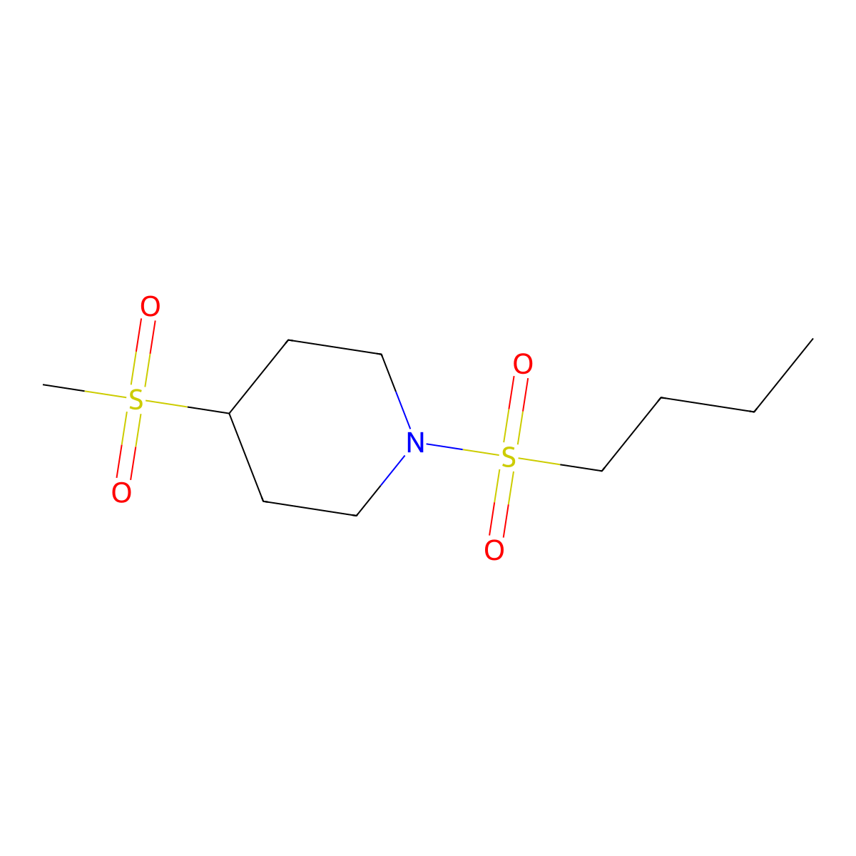 1-(Butylsulfonyl)-4-(methylsulfonyl)piperidine molecular structure, CAS 1448060-78-3