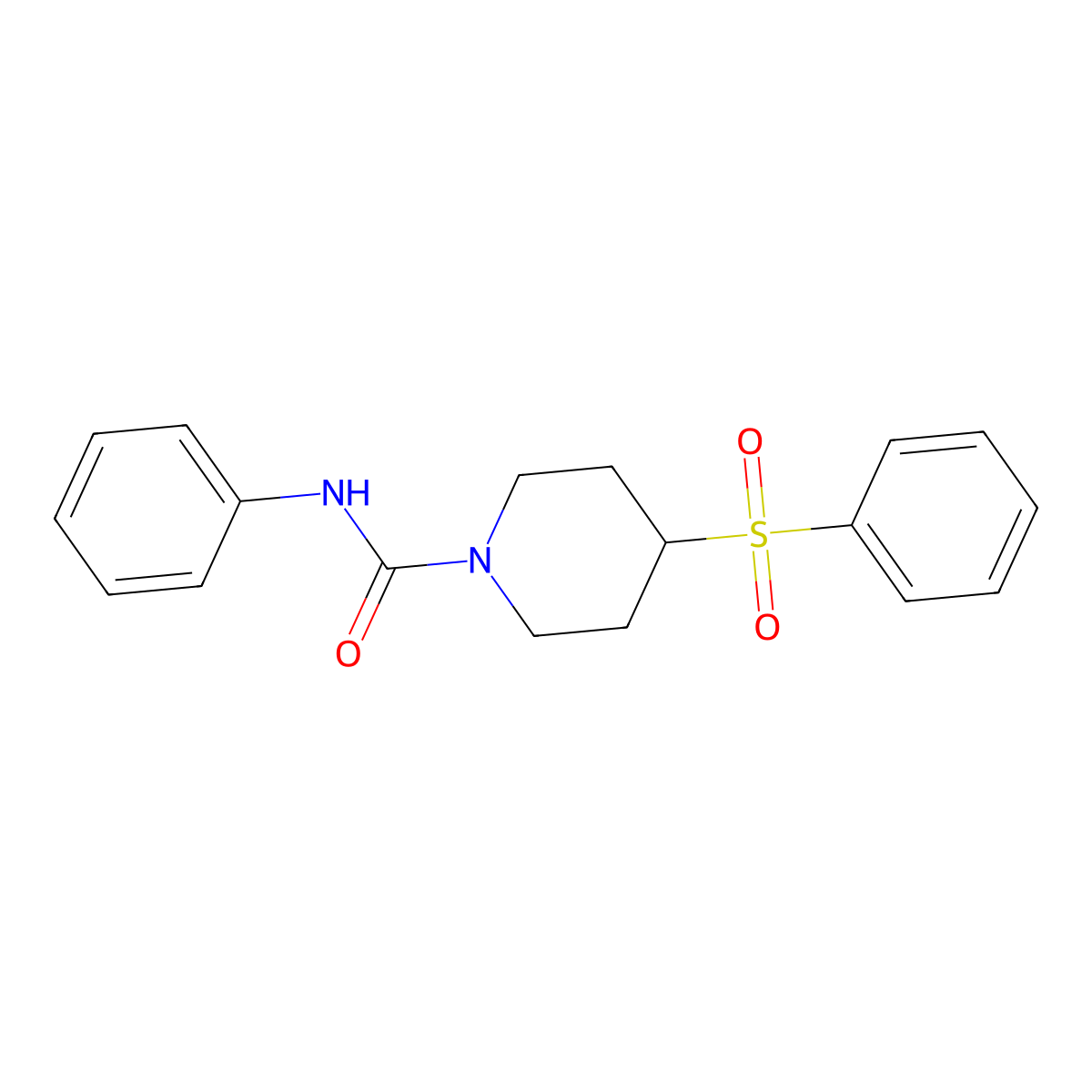 N-phenyl-4-(phenylsulfonyl)piperidine-1-carboxamide molecular structure, CAS 1448060-86-3