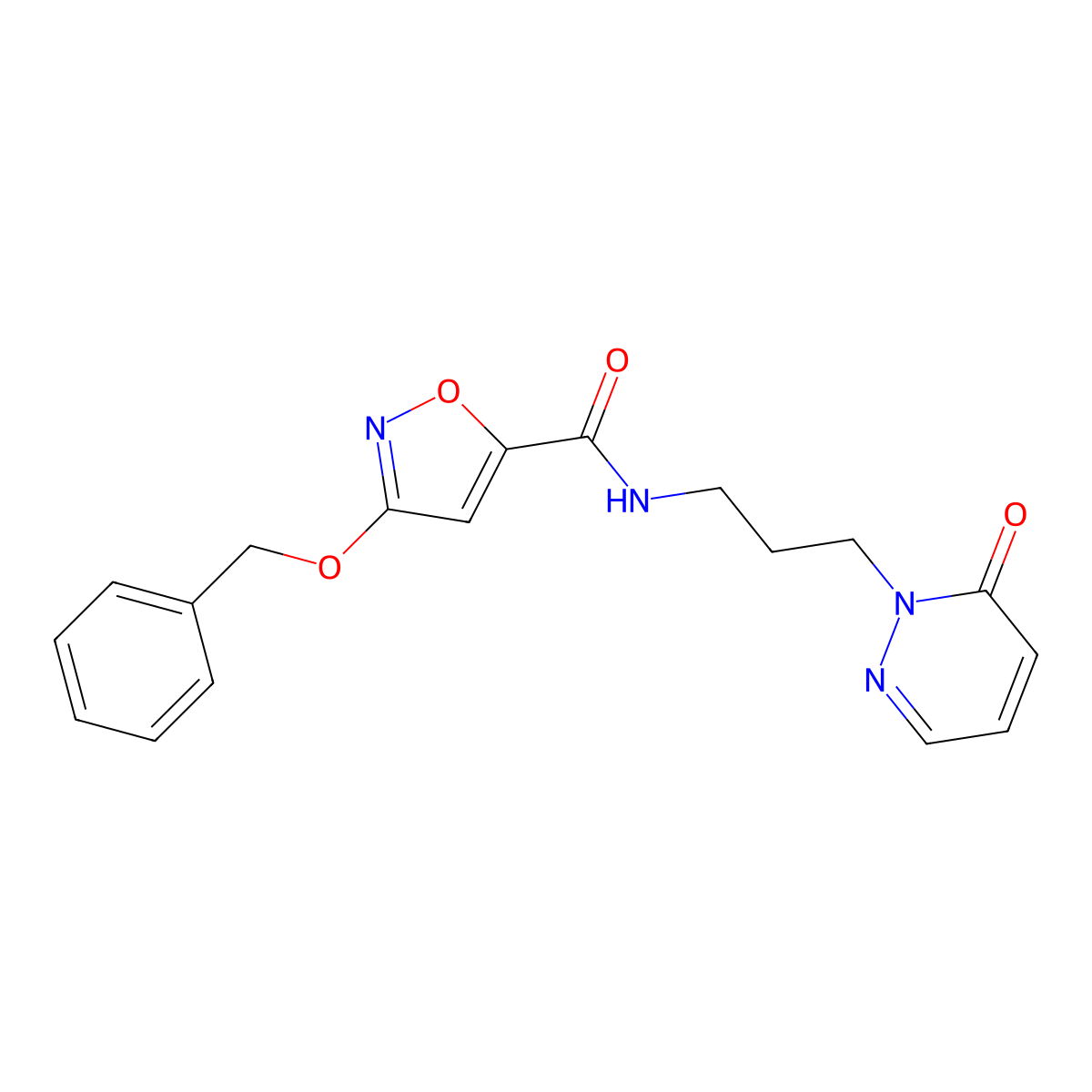3-(benzyloxy)-N-(3-(6-oxopyridazin-1(6H)-yl)propyl)isoxazole-5-carboxamide molecular structure, CAS 1448060-99-8