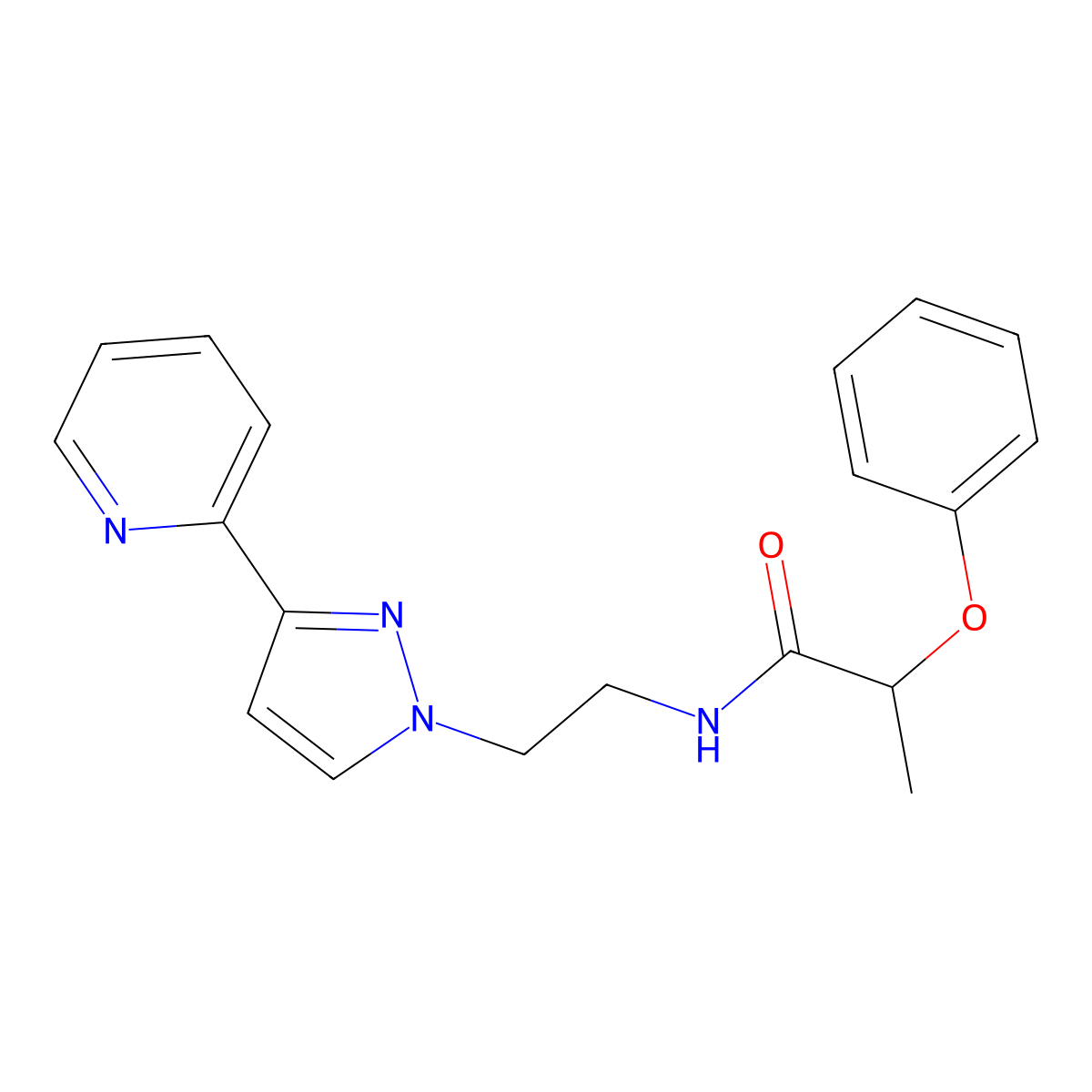 2-phenoxy-N-{2-[3-(pyridin-2-yl)-1H-pyrazol-1-yl]ethyl}propanamide molecular structure, CAS 1448061-02-6
