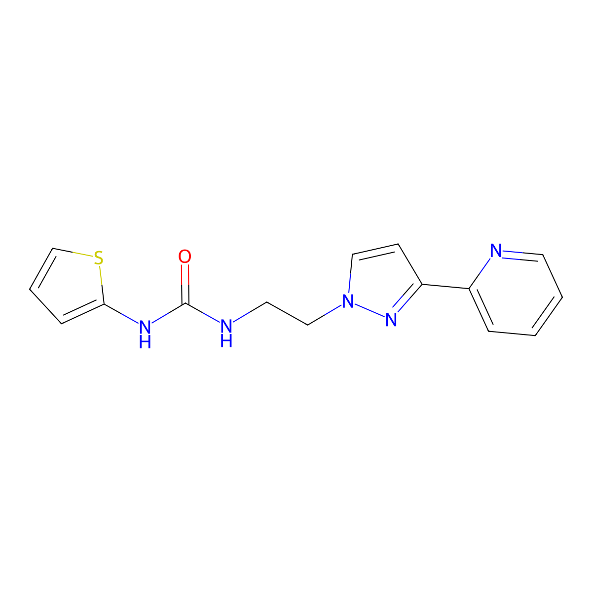 1-(2-(3-(pyridin-2-yl)-1H-pyrazol-1-yl)ethyl)-3-(thiophen-2-yl)urea molecular structure, CAS 1448061-27-5