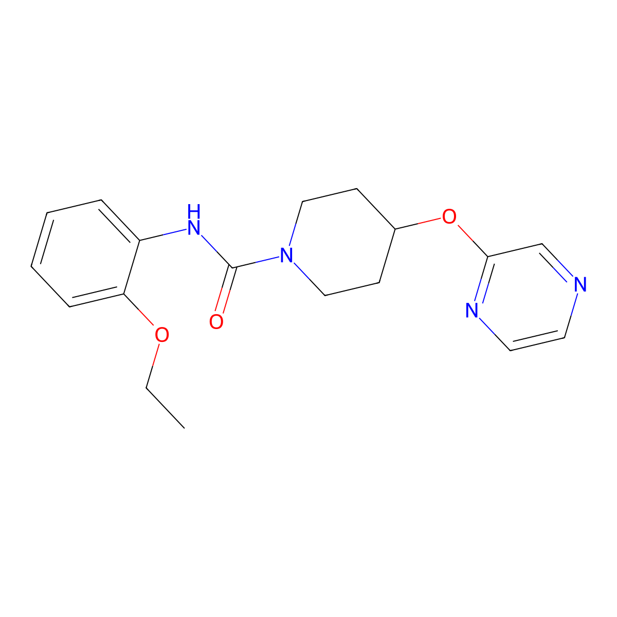 N-(2-ethoxyphenyl)-4-(pyrazin-2-yloxy)piperidine-1-carboxamide molecular structure, CAS 1448062-61-0