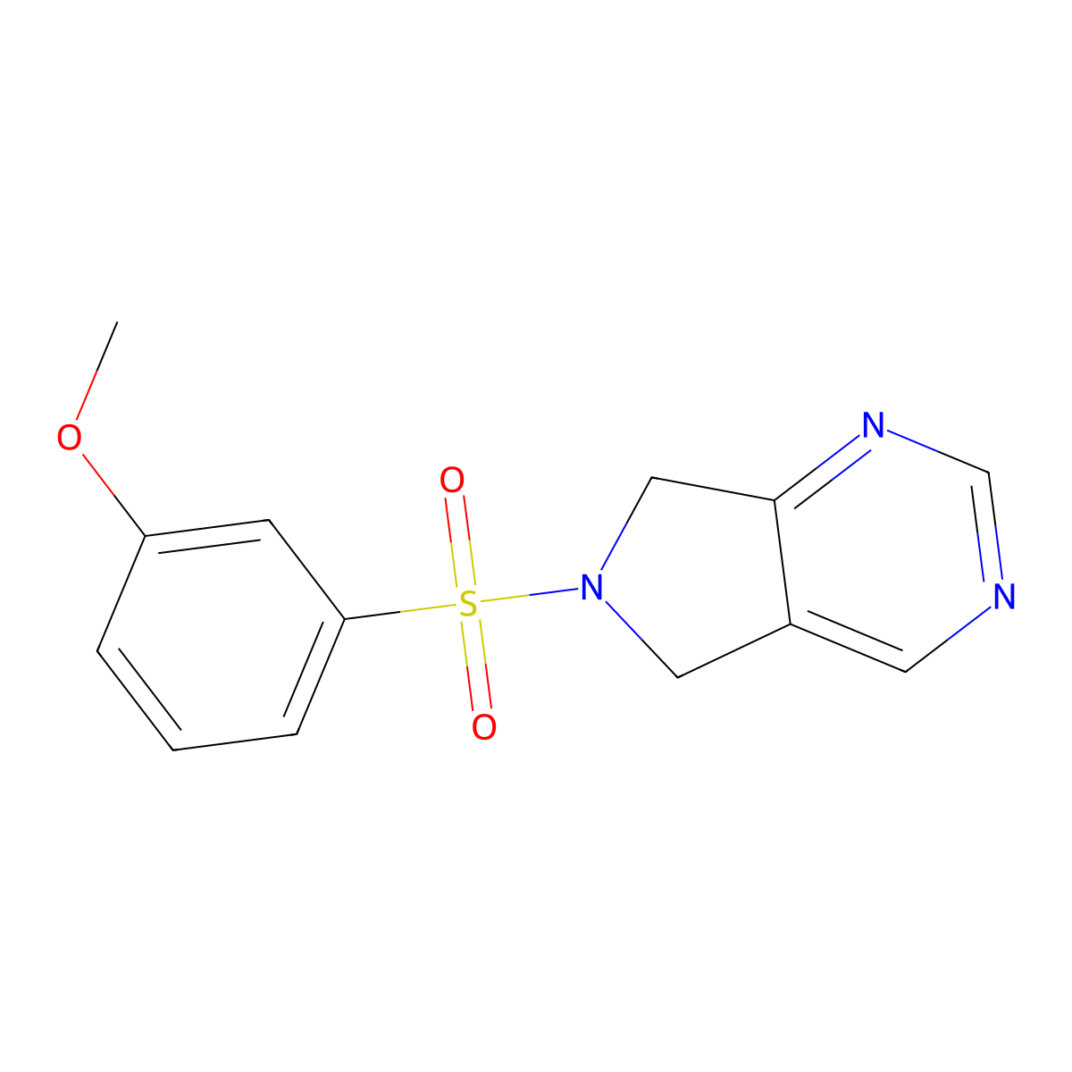 6-((3-methoxyphenyl)sulfonyl)-6,7-dihydro-5H-pyrrolo[3,4-d]pyrimidine molecular structure, CAS 1448062-64-3