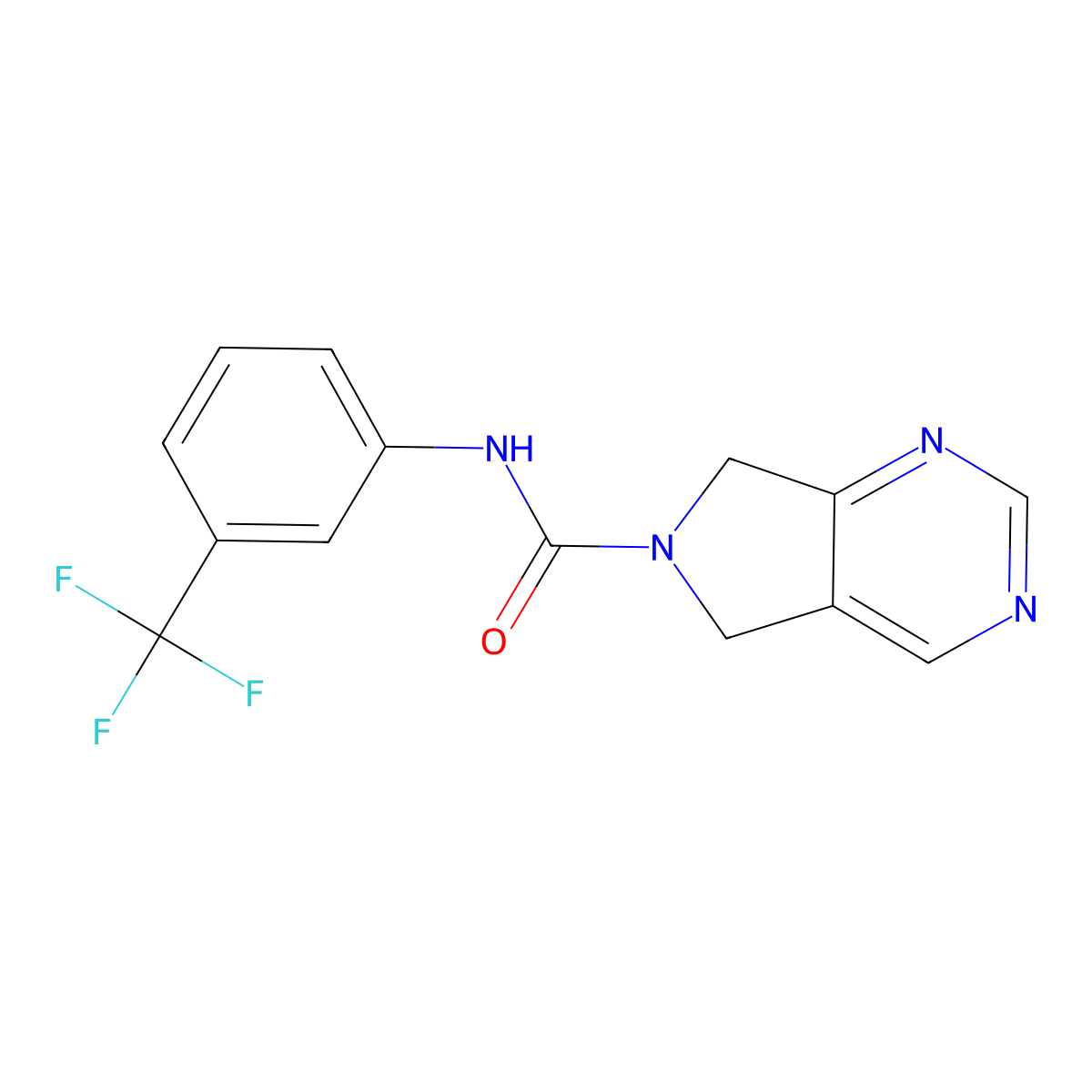N-(3-(trifluoromethyl)phenyl)-5H-pyrrolo[3,4-d]pyrimidine-6(7H)-carboxamide molecular structure, CAS 1448062-75-6